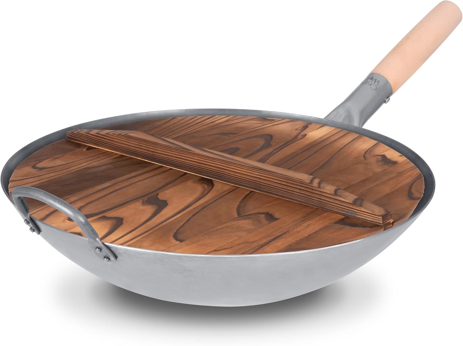 image:imageCraft Wok Dome Lid for 14Inch Woks Traditional Dome Shaped with Wooden Handle Cover for 14 inch Woks Asian Cookware Aluminum 732W316 for 16 woks