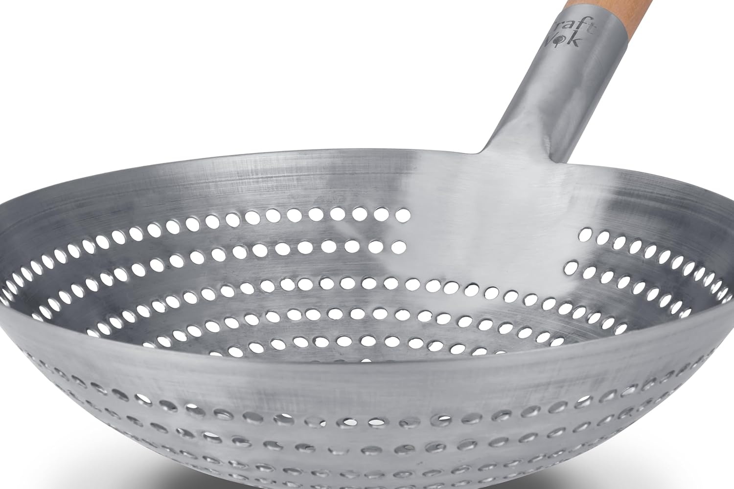 image:imageCraft Wok Large 11Inch Stainless Steel Round Fry Basket with Wooden Handle Professional Deep Fry Strainer Durable Kitchen Skimmer for Cooking and Frying 732W142Stainless Steel