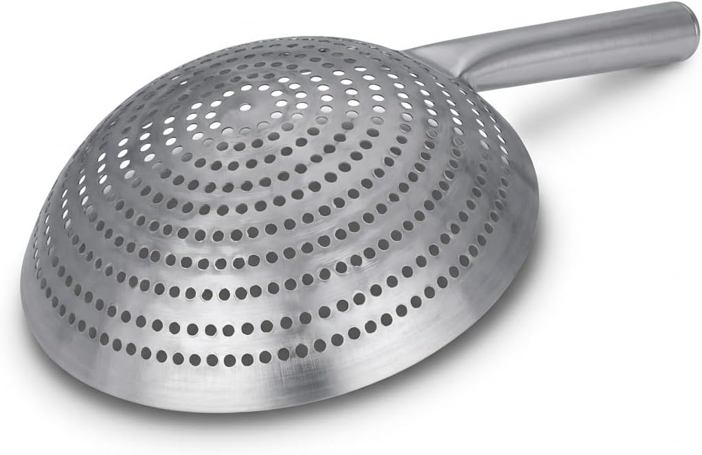 image:imageCraft Wok Large 11Inch Stainless Steel Round Fry Basket with Wooden Handle Professional Deep Fry Strainer Durable Kitchen Skimmer for Cooking and Frying 732W142Stainless Steel