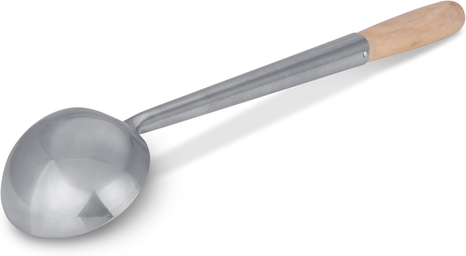 image:imageCraft Wok Small Wok Ladle Stainless Steel Traditional Wok Hoak with Ergonomic Wooden Handle Professional Asian Kitchen Utensil for Stirring Serving 732W61Wooden Handle