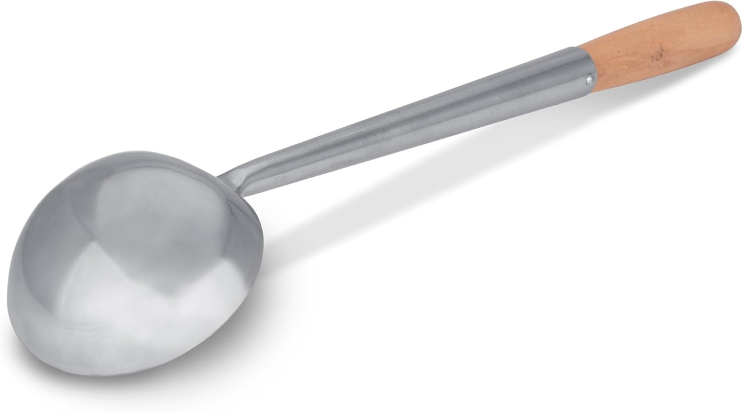image:imageCraft Wok Small Wok Ladle Stainless Steel Traditional Wok Hoak with Ergonomic Wooden Handle Professional Asian Kitchen Utensil for Stirring Serving 732W61Wooden Handle