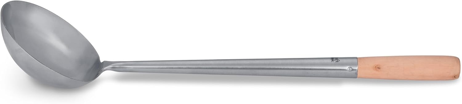 image:imageCraft Wok Small Wok Ladle Stainless Steel Traditional Wok Hoak with Ergonomic Wooden Handle Professional Asian Kitchen Utensil for Stirring Serving 732W61Wooden Handle