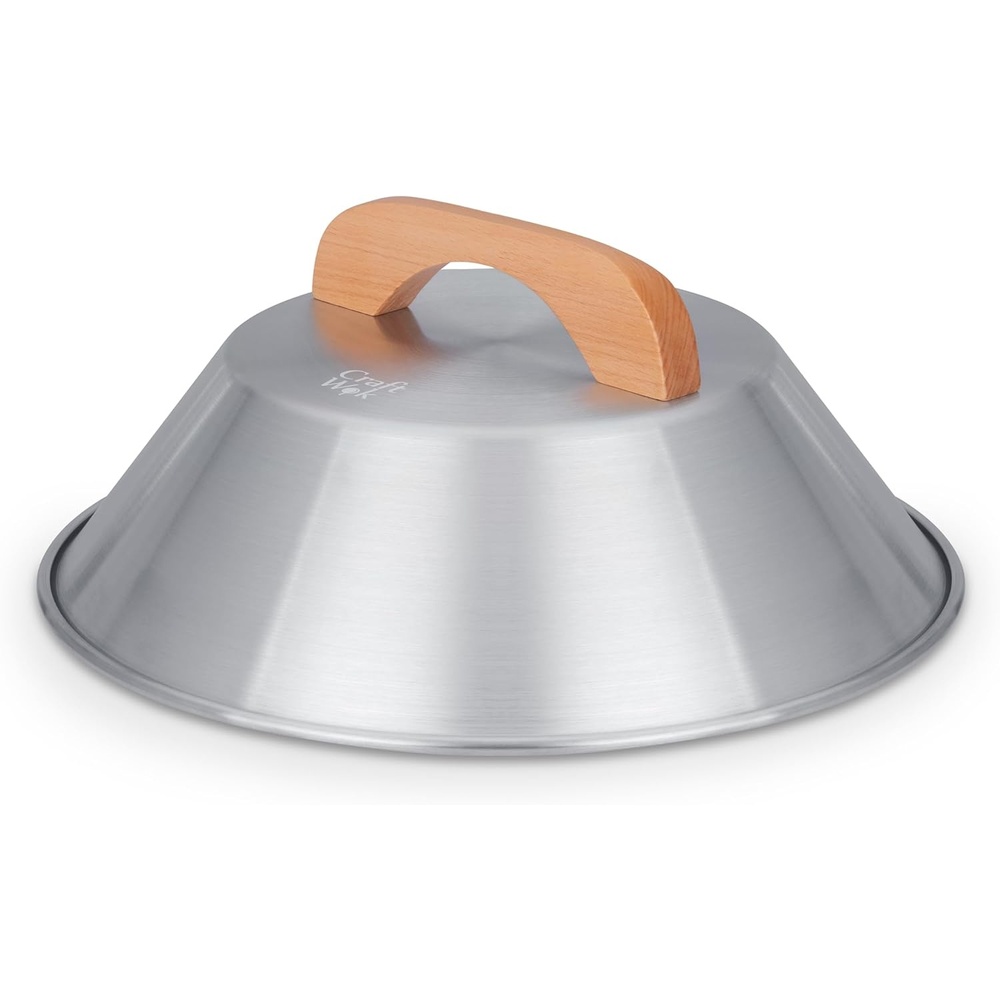 image:imageCraft Wok Dome Lid for 14Inch Woks Traditional Dome Shaped with Wooden Handle Cover for 14 inch Woks Asian Cookware Aluminum 732W313 for 14 woks