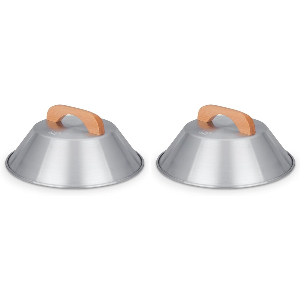 image:imageCraft Wok Dome Lid for 14Inch Woks Traditional Dome Shaped with Wooden Handle Cover for 14 inch Woks Asian Cookware Aluminum 732W313 for 14 woks Pack of 2