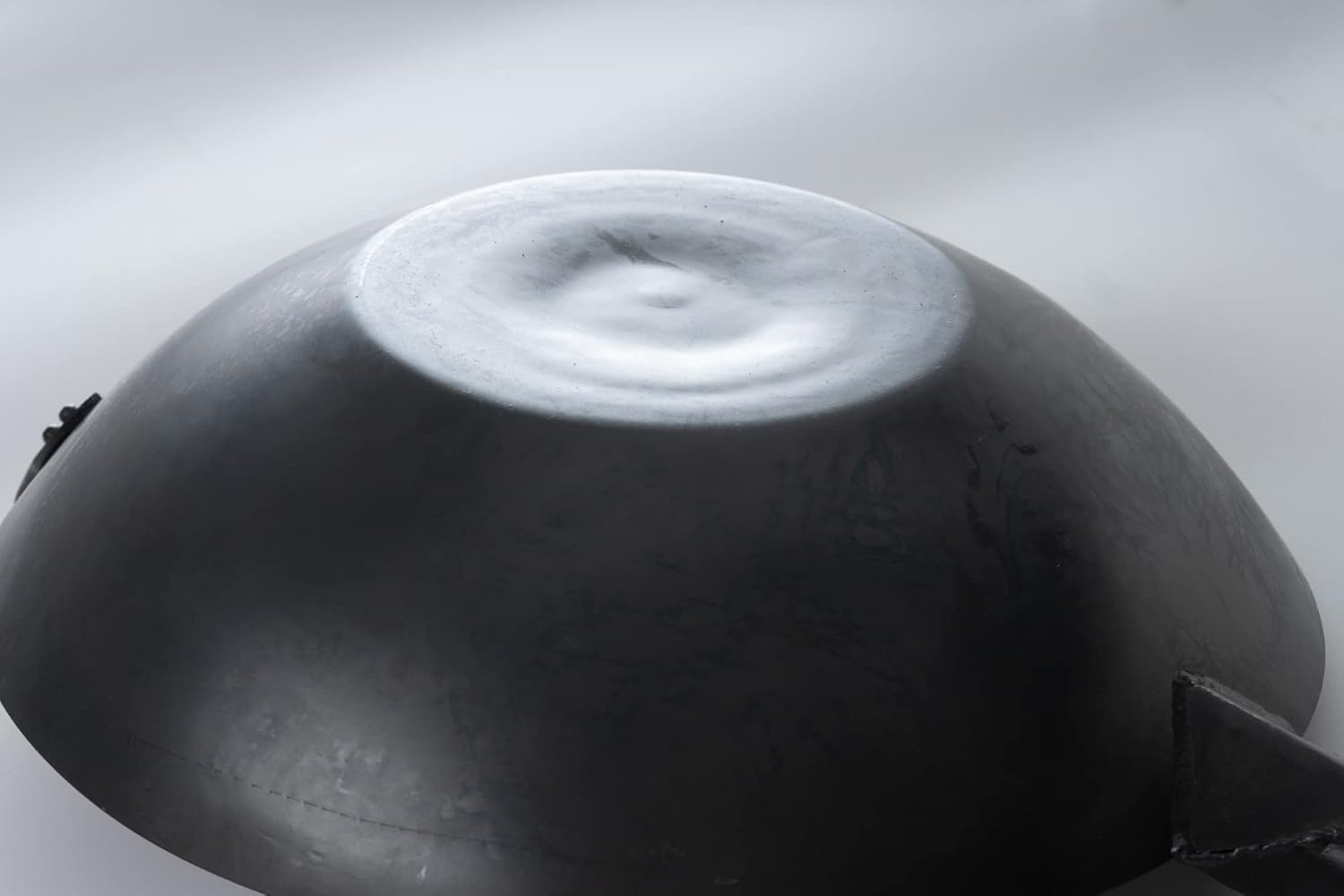 image:imageCraft Wok Black13 Flat PreSeasoned Hammered Carbon Steel Wok with Wooden and Steel Helper Handle 13 Inch Flat Bottom