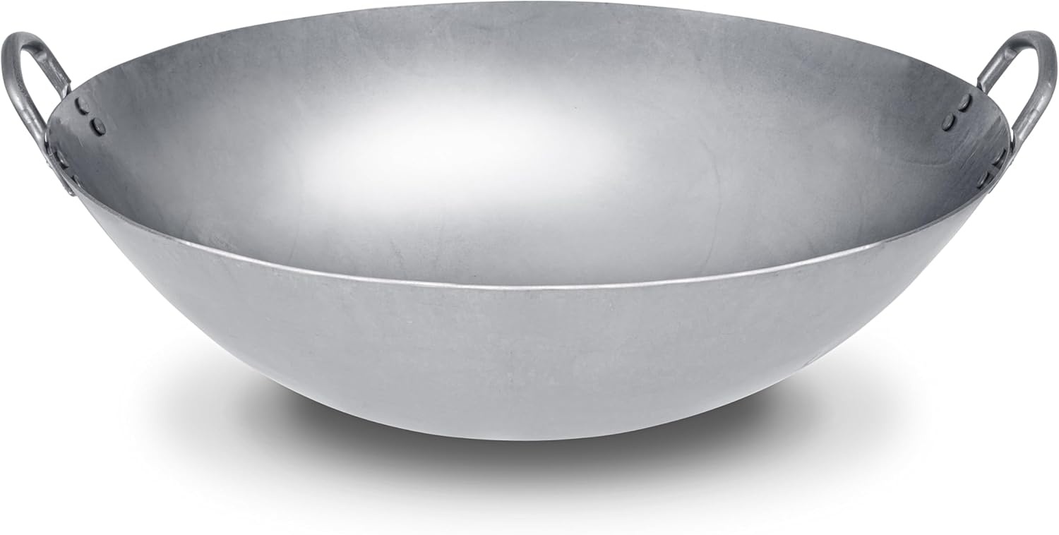 image:imageCraft Wok Large 18Inch Heavy Canton Style Hand Hammered Carbon Steel Wok Round Bottom 731W8718in