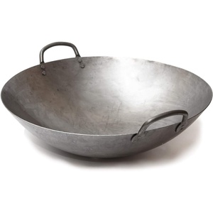 image:imageCraft Wok Big 16 Inch Heavy Canton Style Hand Hammered Carbon Steel Wok Round Bottom  731W87